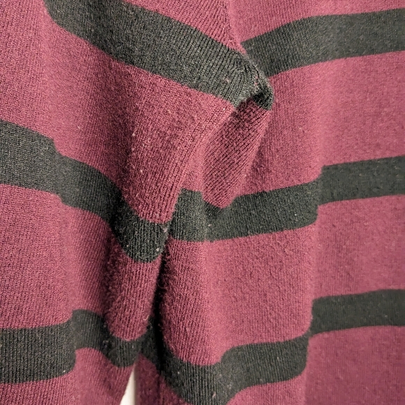 Philosophy Black & Burgundy Striped Sweater with Buttons - Size M - Picture 4 of 6